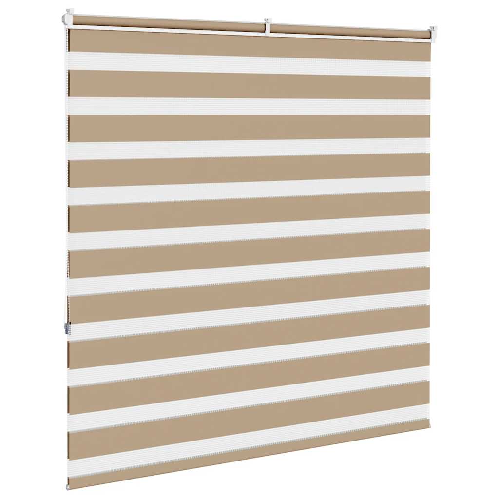 vidaXL Zebra Blind Sand Brown 145x150 cm Fabric Width 140.9 cm Polyester