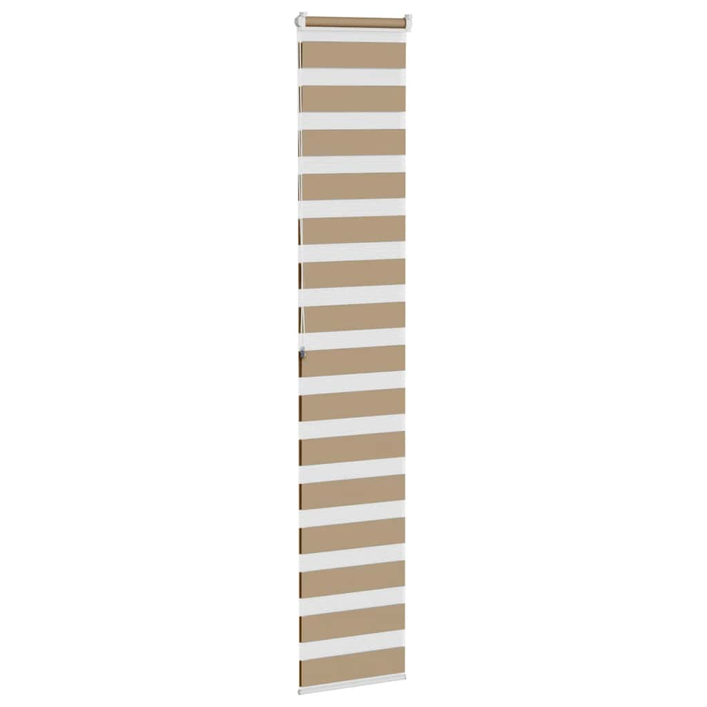 vidaXL Zebra Blind Sand Brown 45x200 cm Fabric Width 40.9 cm Polyester