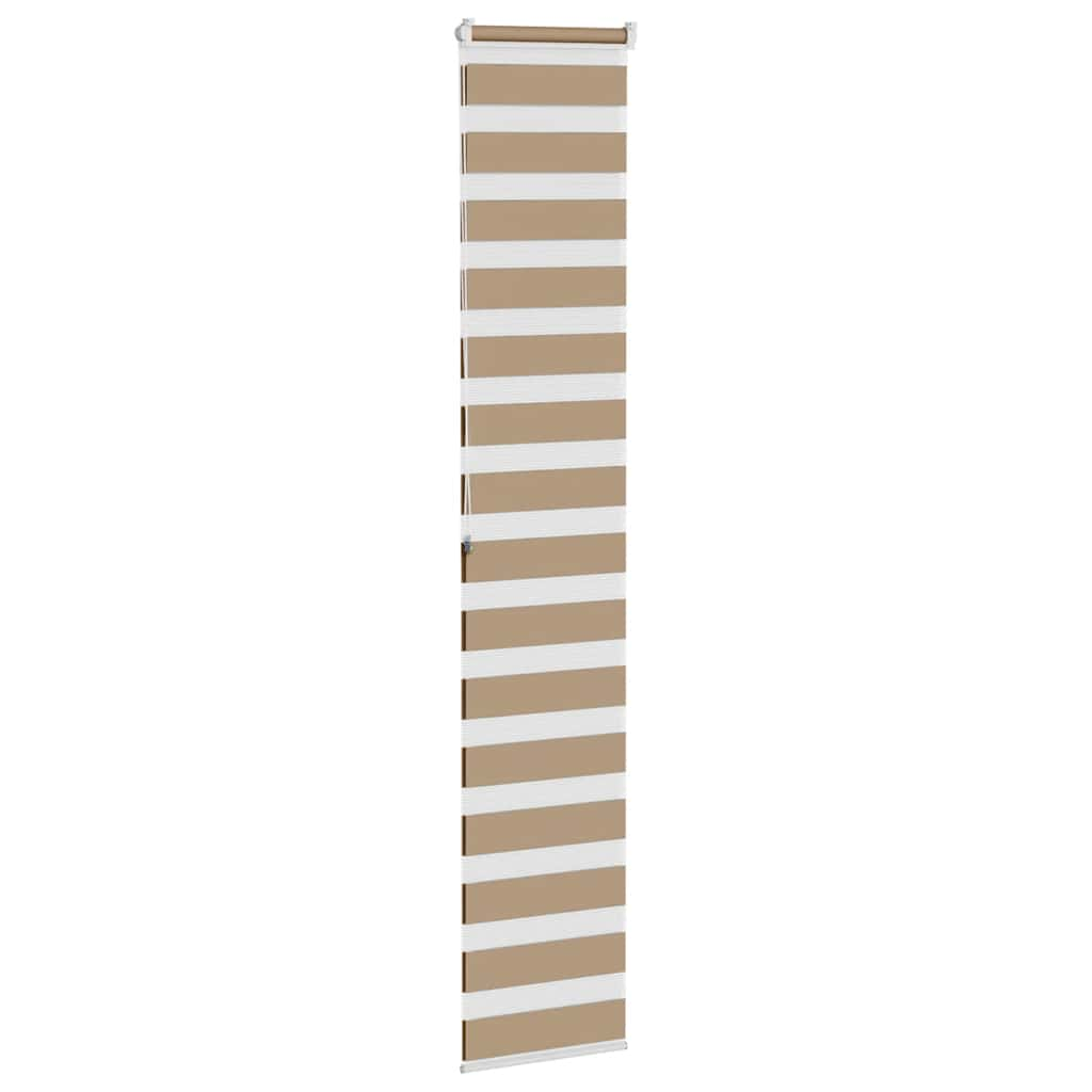 vidaXL Zebra Blind Sand Brown 50x200 cm Fabric Width 45.9 cm Polyester