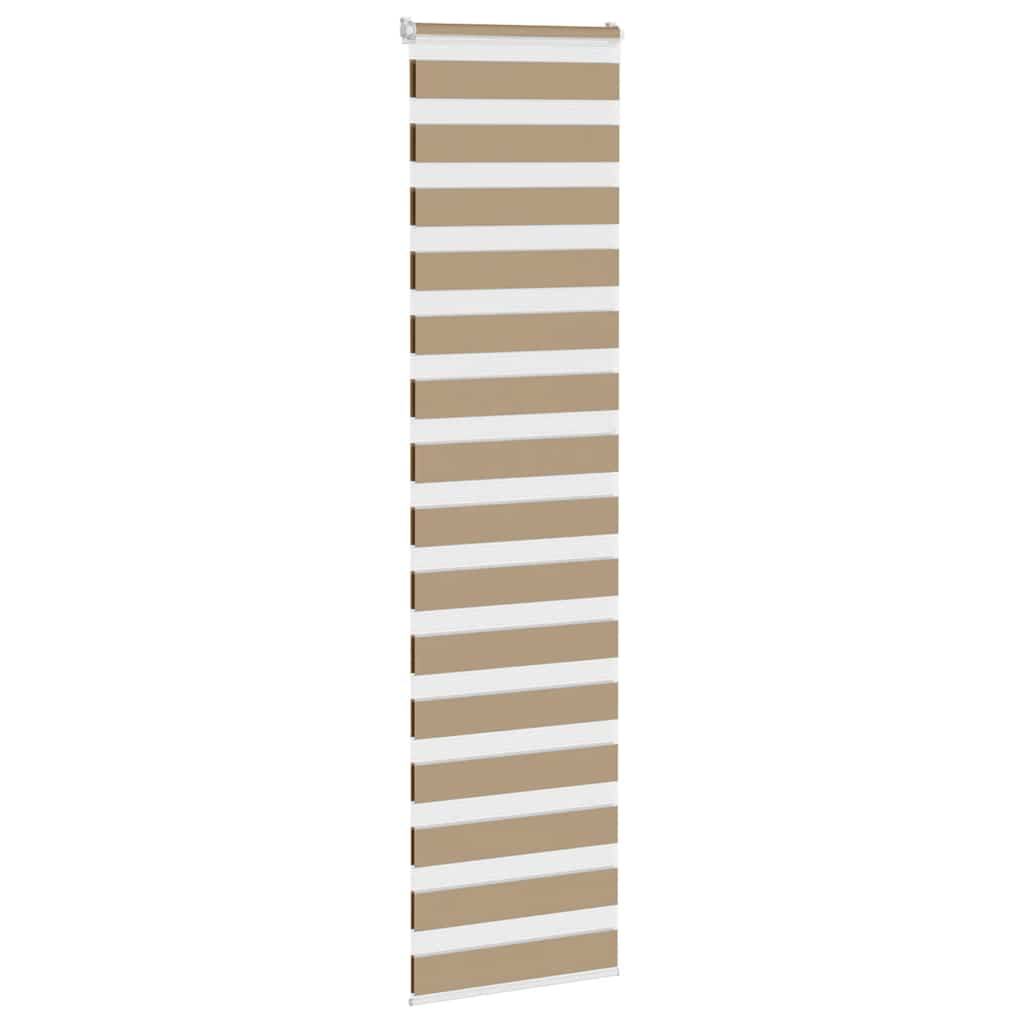 vidaXL Zebra Blind Sand Brown 55x200 cm Fabric Width 50.9 cm Polyester