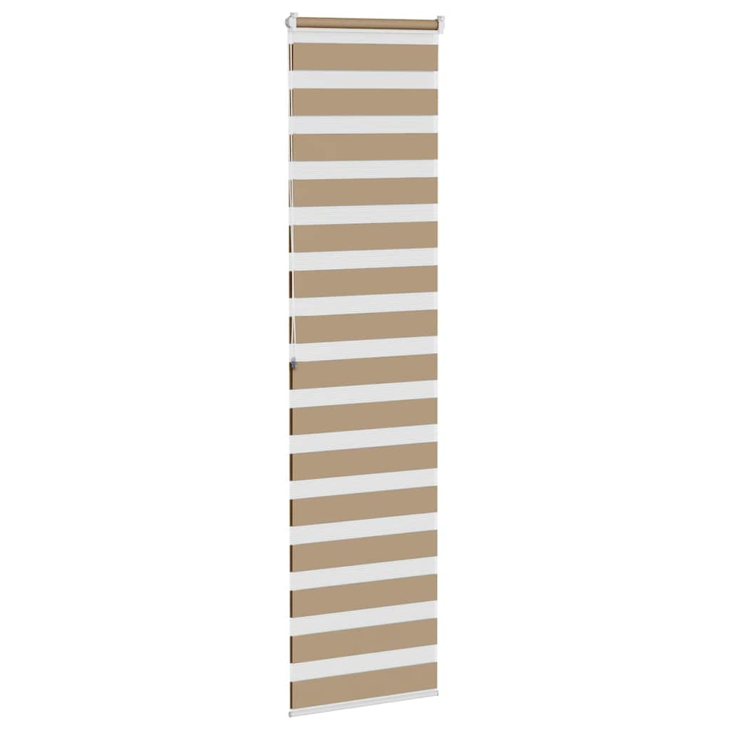 vidaXL Zebra Blind Sand Brown 55x200 cm Fabric Width 50.9 cm Polyester