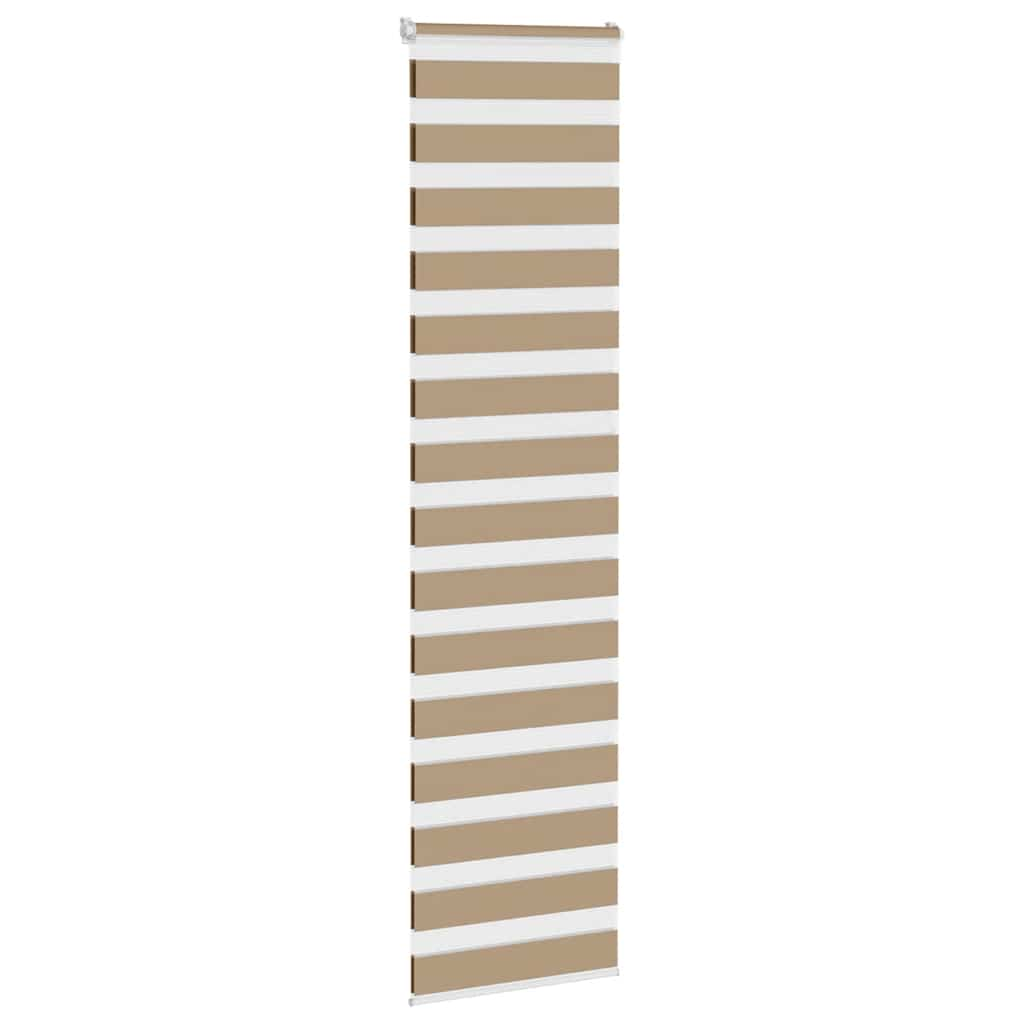 vidaXL Zebra Blind Sand Brown 60x200 cm Fabric Width 55.9 cm Polyester