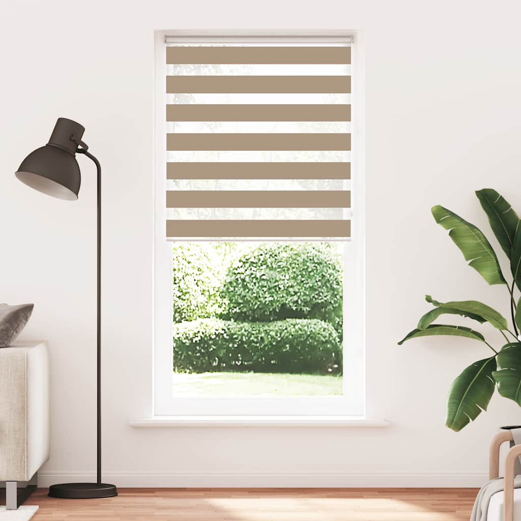 vidaXL Zebra Blind Sand Brown 95x200 cm Fabric Width 90.9 cm Polyester