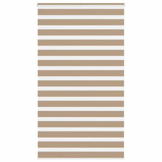 vidaXL Zebra Blind Sand Brown 130x200 cm Fabric Width 125.9 cm Polyester