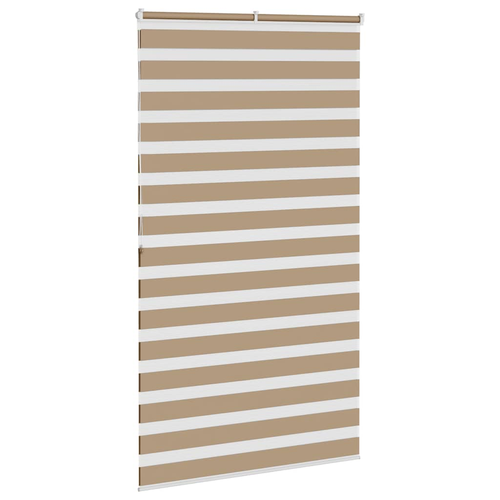 vidaXL Zebra Blind Sand Brown 130x200 cm Fabric Width 125.9 cm Polyester