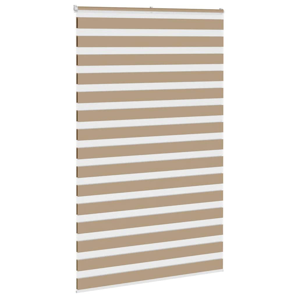 vidaXL Zebra Blind Sand Brown 140x200 cm Fabric Width 135.9 cm Polyester