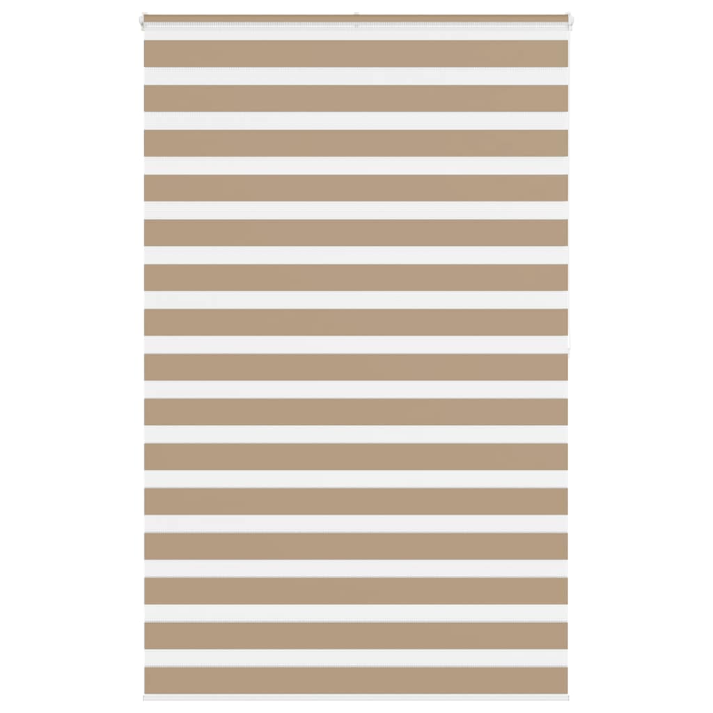 vidaXL Zebra Blind Sand Brown 145x200 cm Fabric Width 140.9 cm Polyester