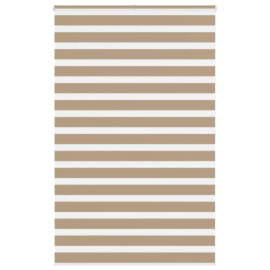 vidaXL Zebra Blind Sand Brown 145x200 cm Fabric Width 140.9 cm Polyester