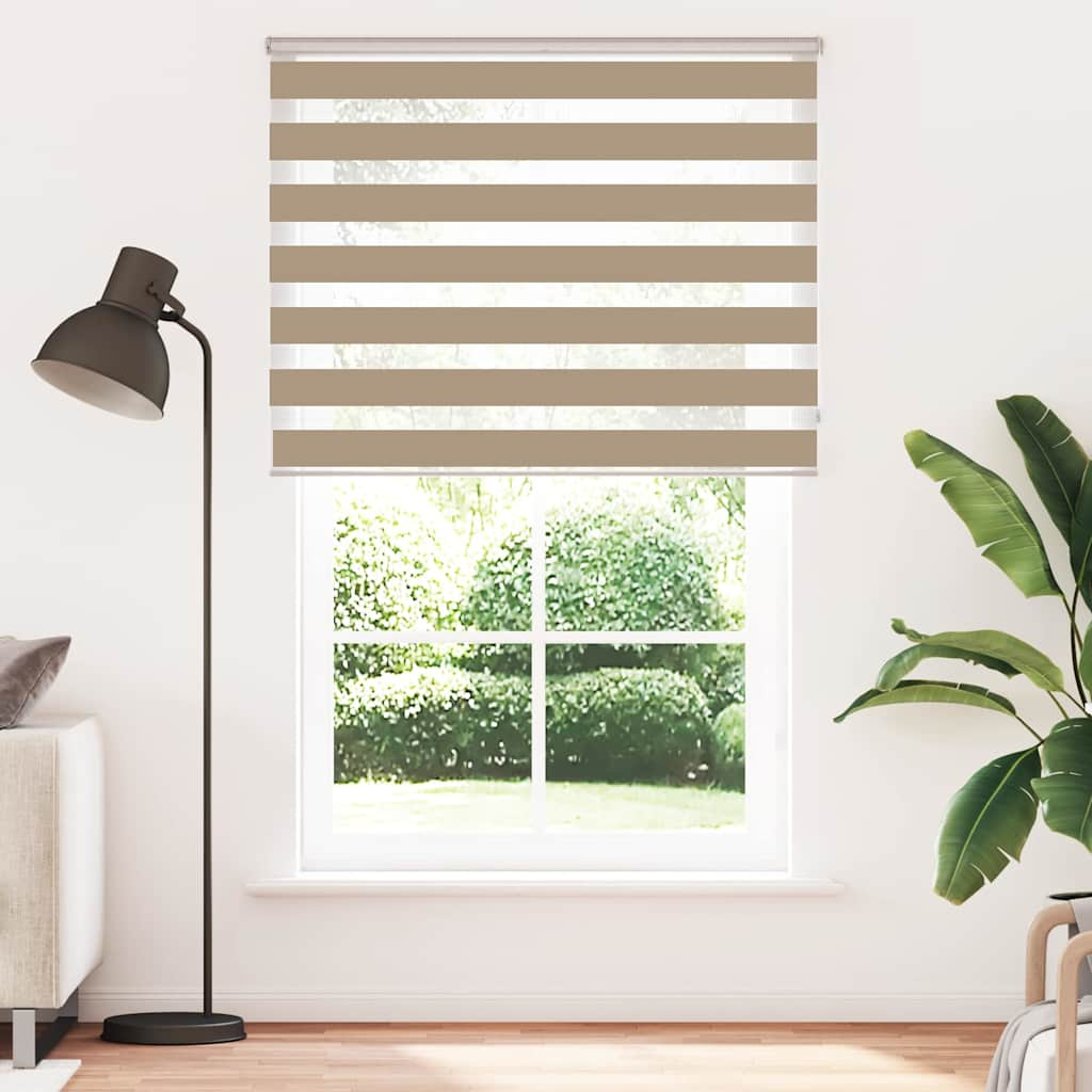 vidaXL Zebra Blind Sand Brown 150x200 cm Fabric Width 145.9 cm Polyester