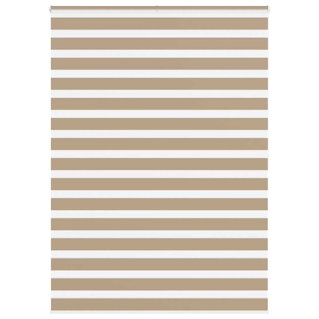 vidaXL Zebra Blind Sand Brown 155x200 cm Fabric Width 150.9 cm Polyester