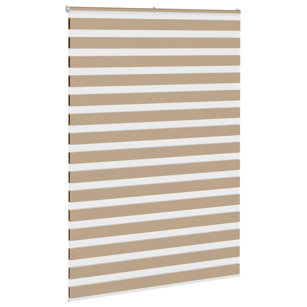 vidaXL Zebra Blind Sand Brown 155x200 cm Fabric Width 150.9 cm Polyester