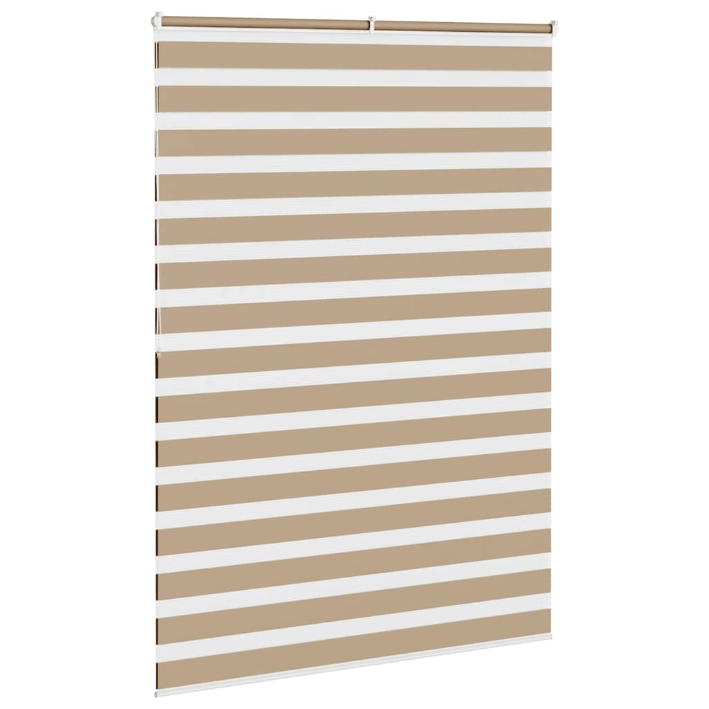 vidaXL Zebra Blind Sand Brown 165x200 cm Fabric Width 160.9 cm Polyester