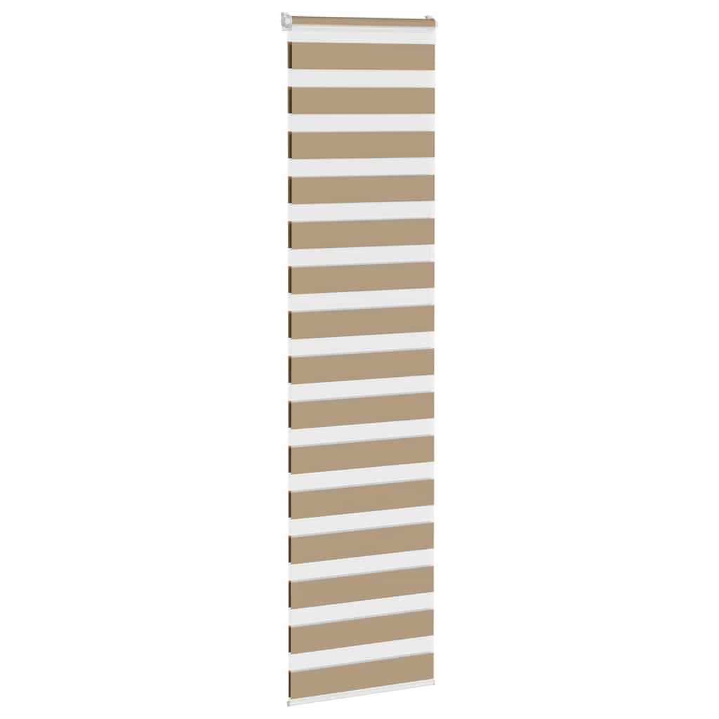 vidaXL Zebra Blind Sand Brown 65x230 cm Fabric Width 60.9 cm Polyester