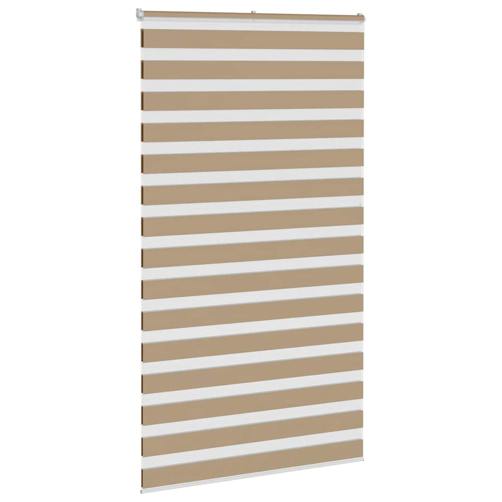 vidaXL Zebra Blind Sand Brown 135x230 cm Fabric Width 130.9 cm Polyester