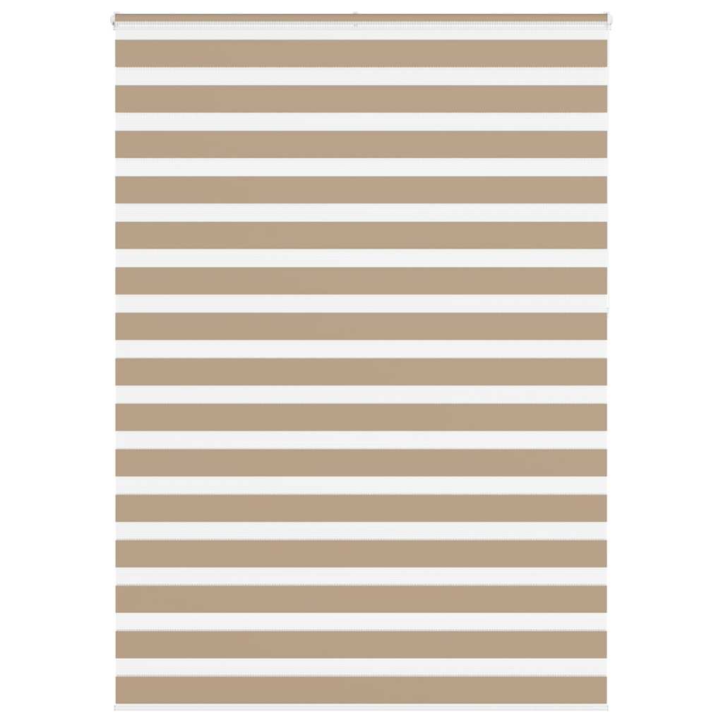 vidaXL Zebra Blind Sand Brown 155x230 cm Fabric Width 150.9 cm Polyester