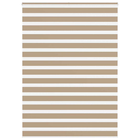 vidaXL Zebra Blind Sand Brown 155x230 cm Fabric Width 150.9 cm Polyester