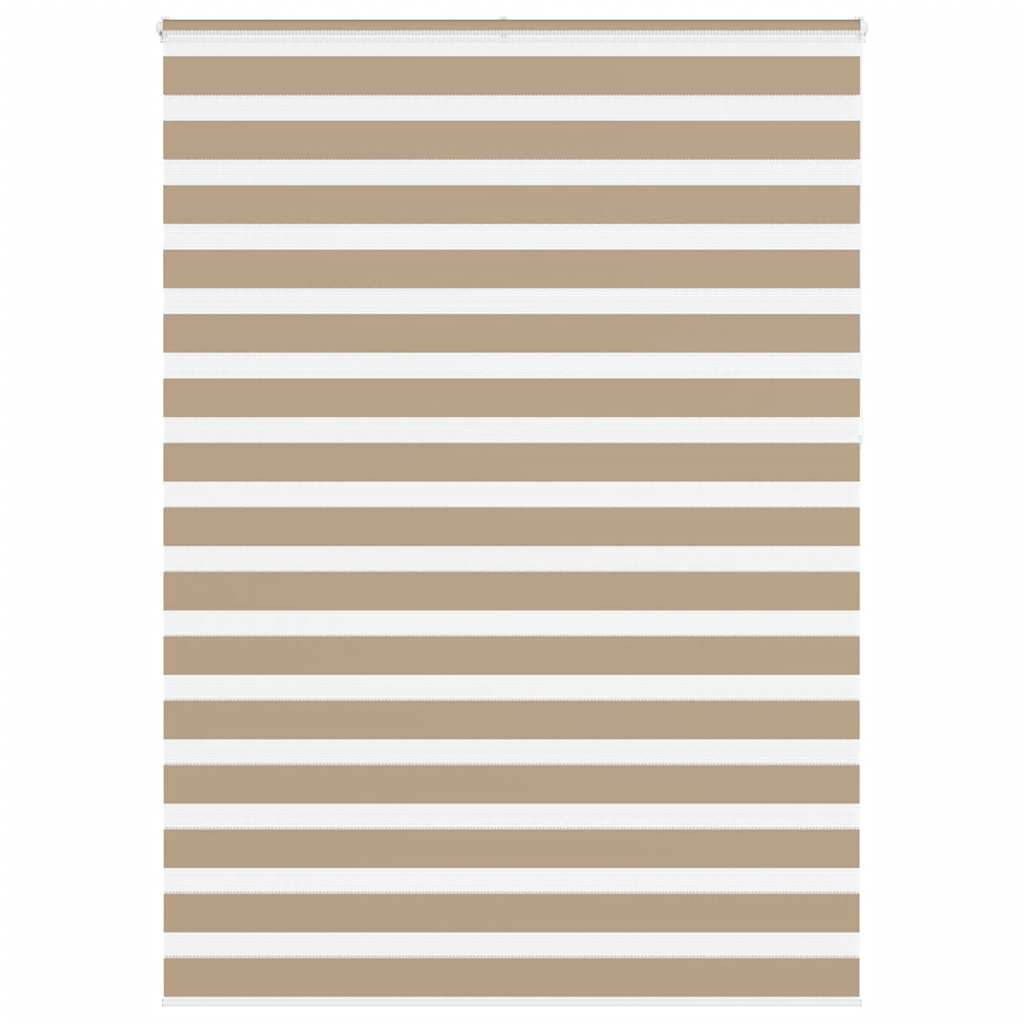 vidaXL Zebra Blind Sand Brown 165x230 cm Fabric Width 160.9 cm Polyester