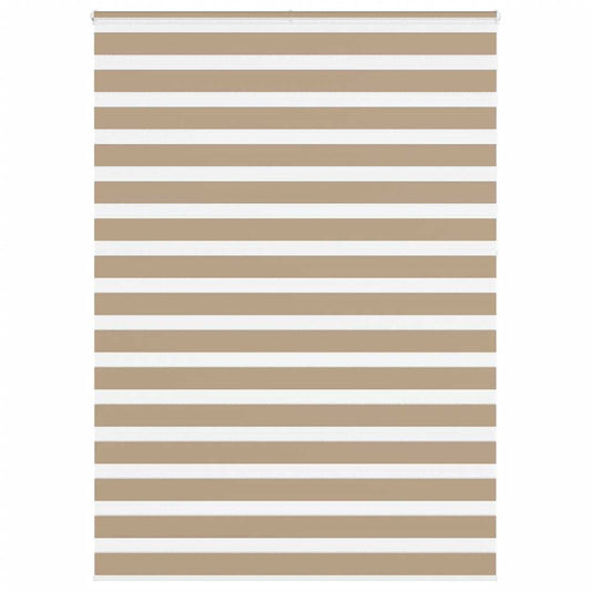 vidaXL Zebra Blind Sand Brown 165x230 cm Fabric Width 160.9 cm Polyester