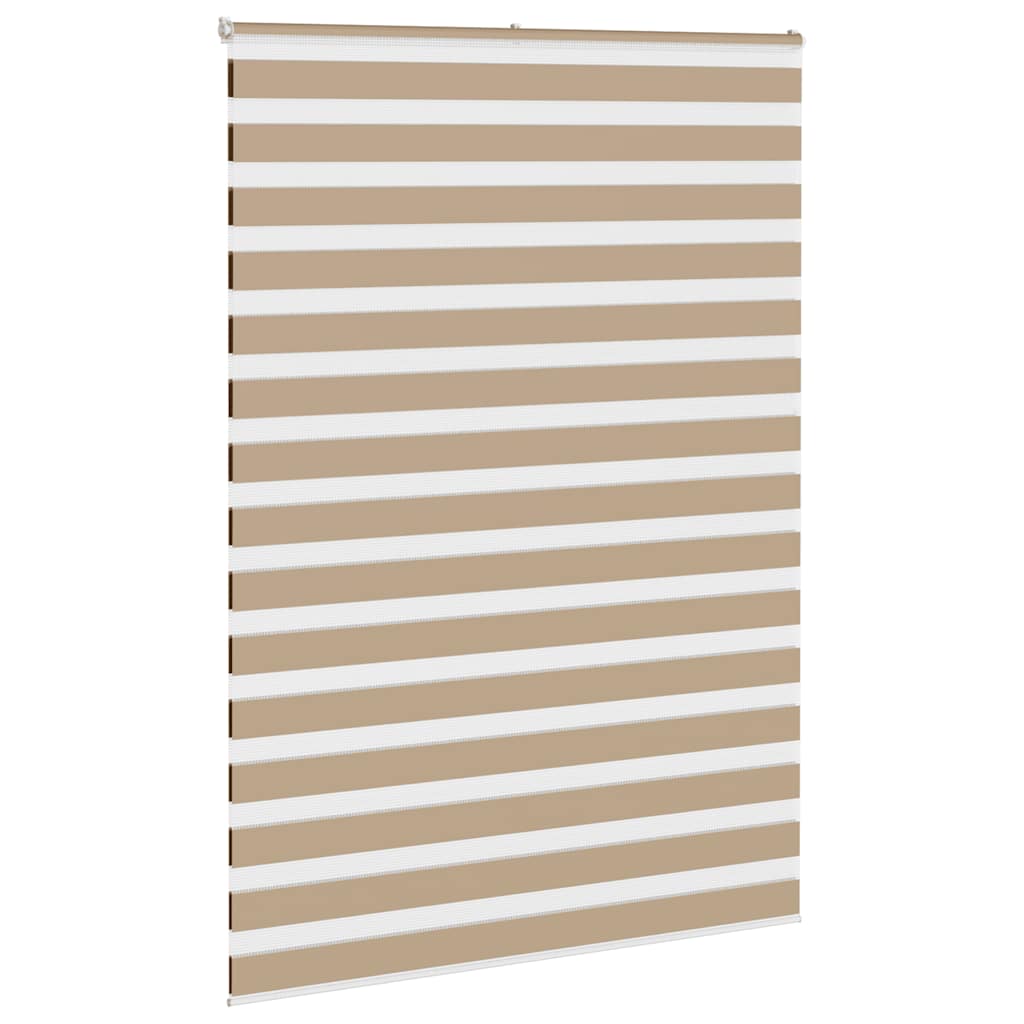 vidaXL Zebra Blind Sand Brown 165x230 cm Fabric Width 160.9 cm Polyester