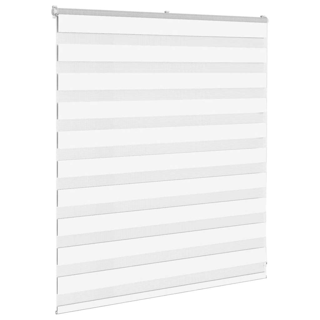 vidaXL Zebra Blind White 130x100 cm Fabric Width 125.9 cm Polyester