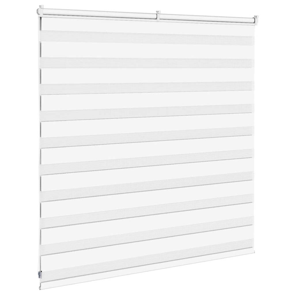 vidaXL Zebra Blind White 140x100 cm Fabric Width 135.9 cm Polyester