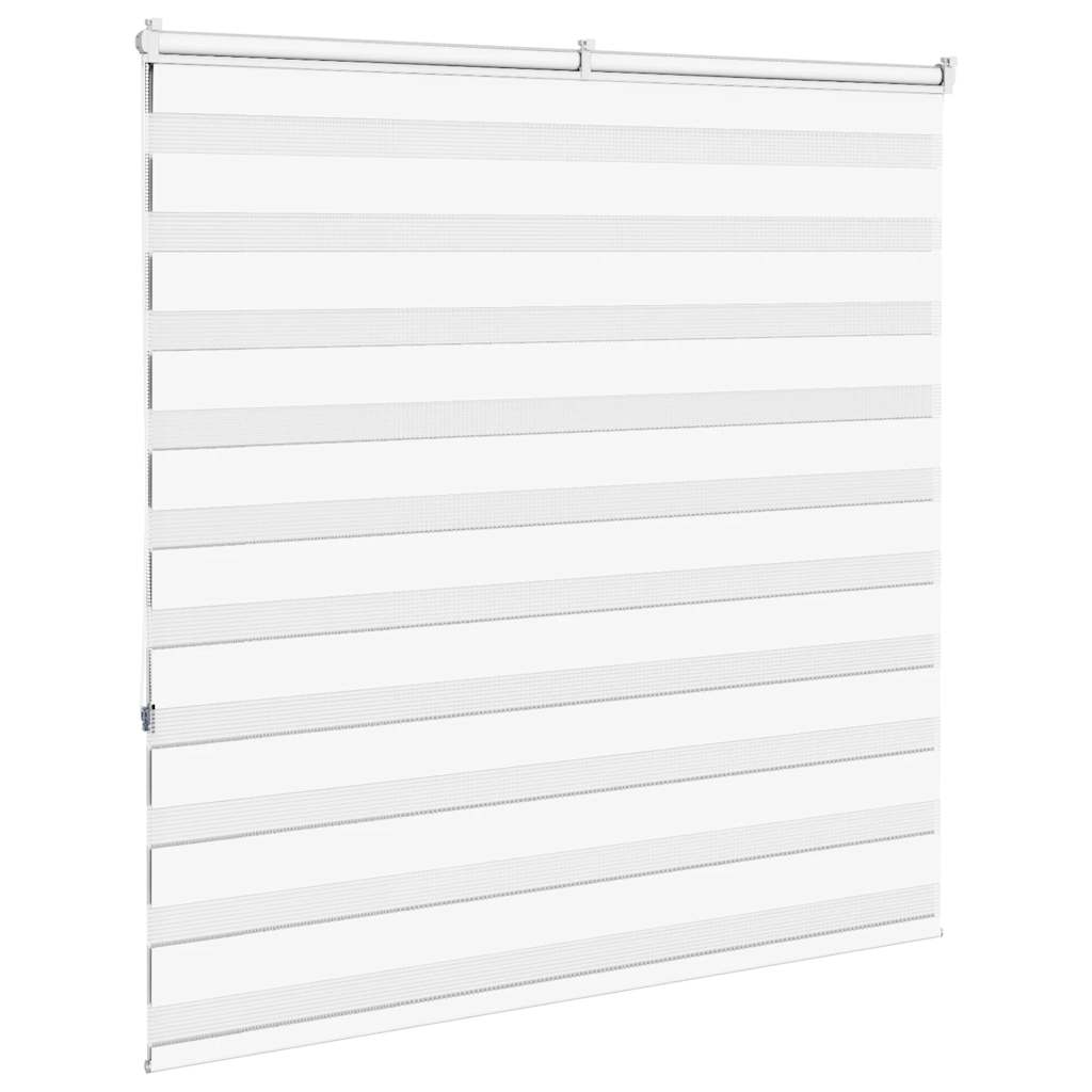 vidaXL Zebra Blind White 140x150 cm Fabric Width 135.9 cm Polyester