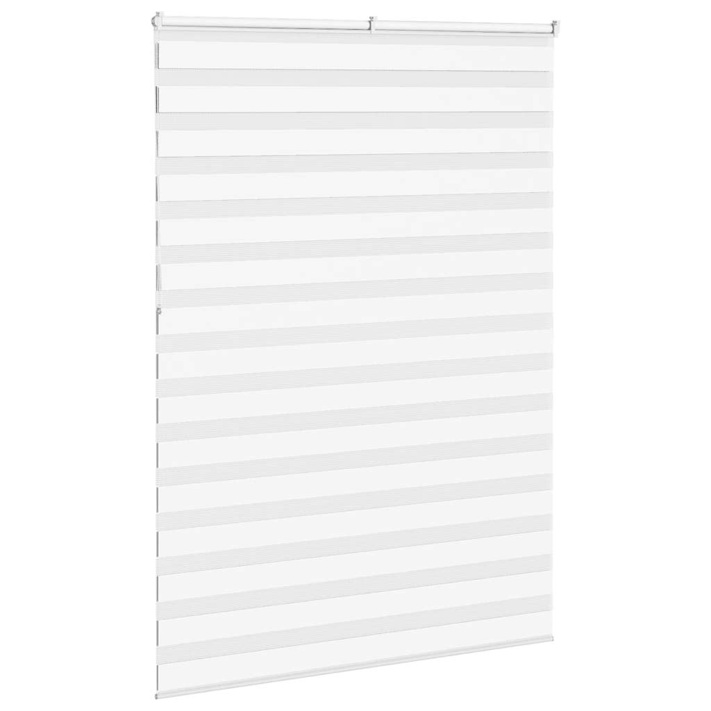 vidaXL Zebra Blind White 155x230 cm Fabric Width 150.9 cm Polyester