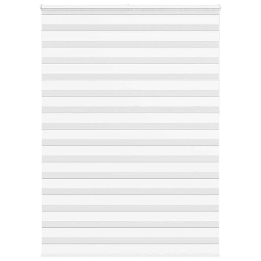 vidaXL Zebra Blind White 160x230 cm Fabric Width 155.9 cm Polyester