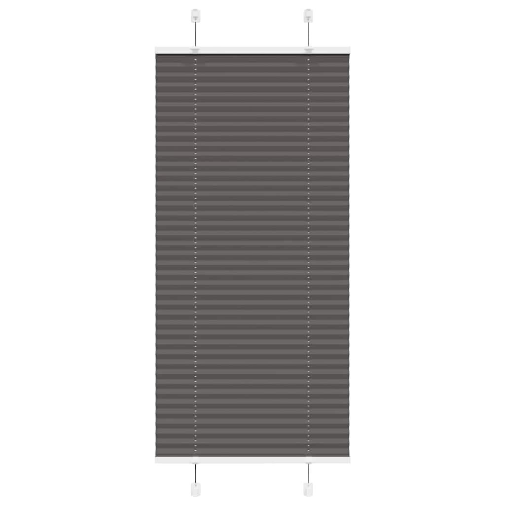 Pleated Blind Black 65x100 cm Fabric Width 64.4 cm Polyester