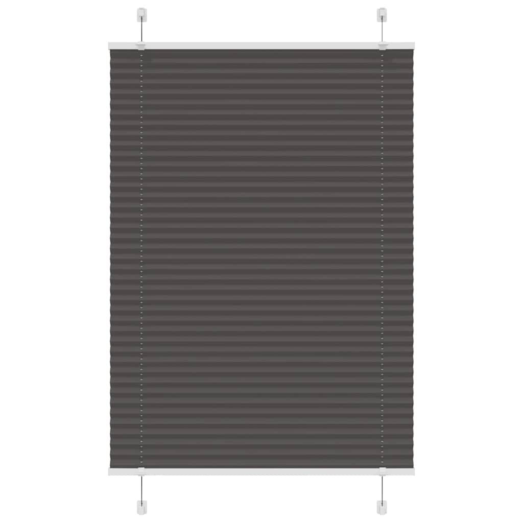 Pleated Blind Black 100x100 cm Fabric Width 99.4 cm Polyester