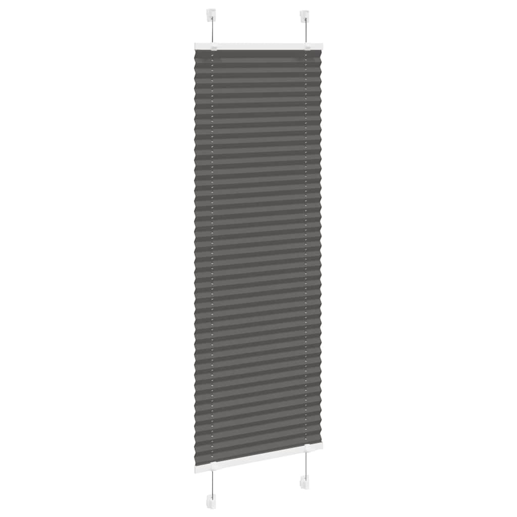 Pleated Blind Black 45x150 cm Fabric Width 44.4 cm Polyester