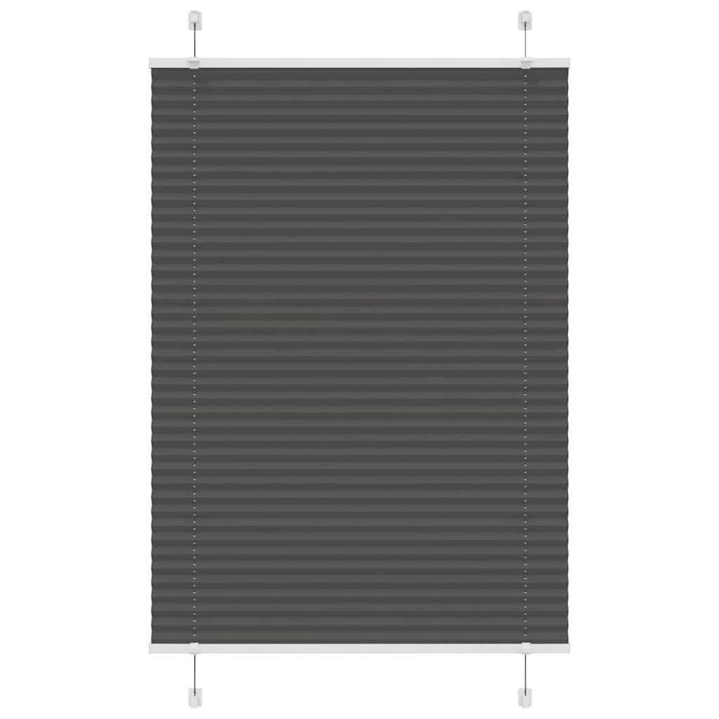 Pleated Blind Black 85x150 cm Fabric Width 84.4 cm Polyester