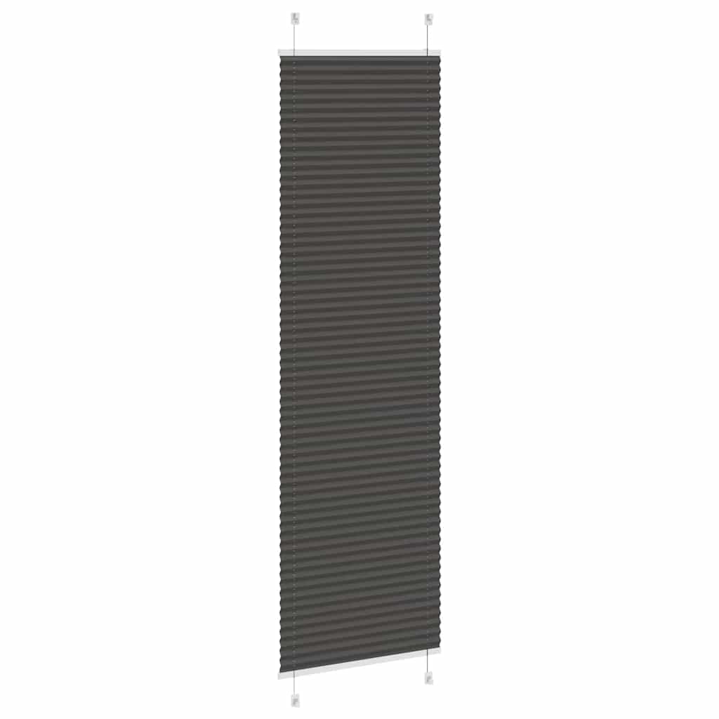 Pleated Blind Black 60x200 cm Fabric Width 59.4 cm Polyester