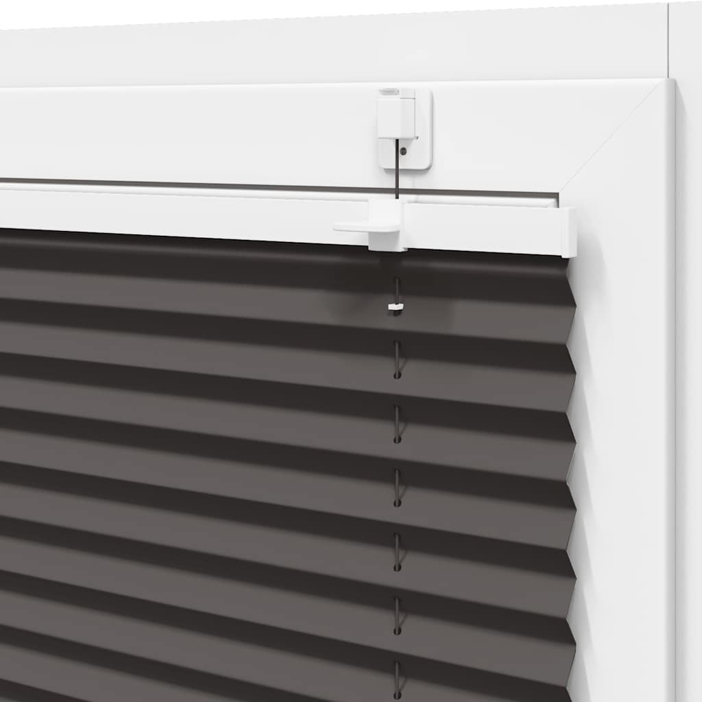 Pleated Blind Black 60x200 cm Fabric Width 59.4 cm Polyester