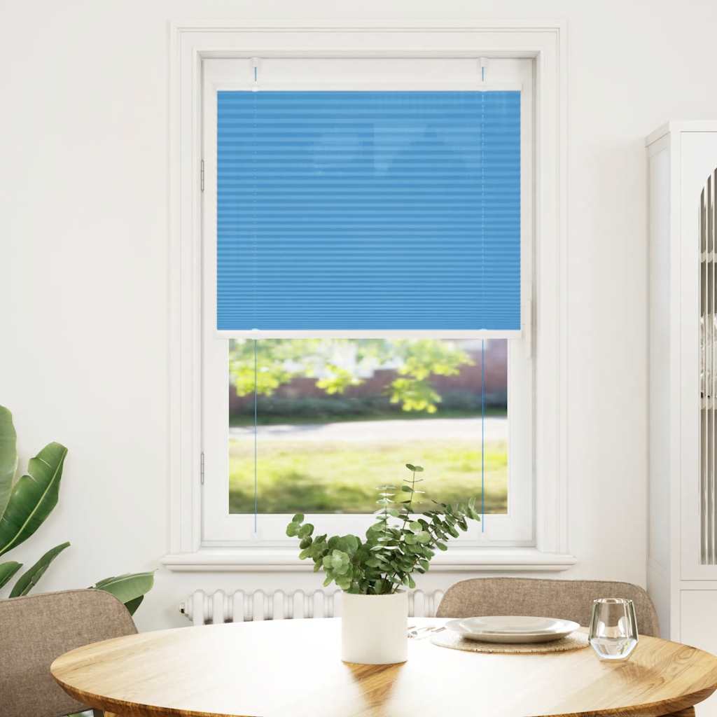 Pleated Blind Blue 75x150 cm Fabric Width 74.4 cm Polyester