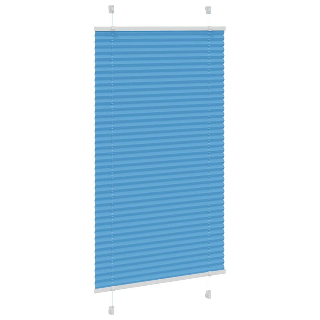 Pleated Blind Blue 80x150 cm Fabric Width 79.4 cm Polyester