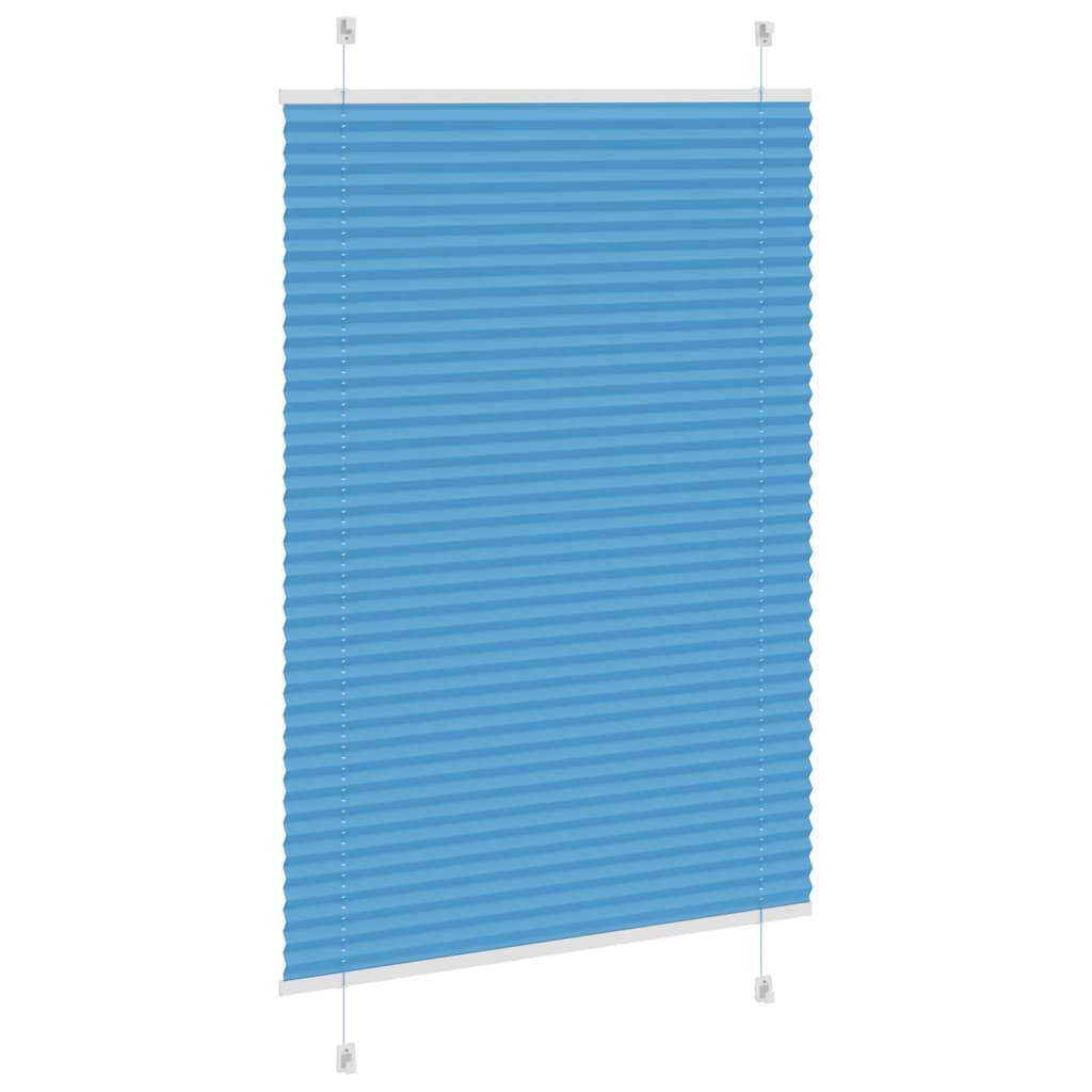 Pleated Blind Blue 90x150 cm Fabric Width 89.4 cm Polyester