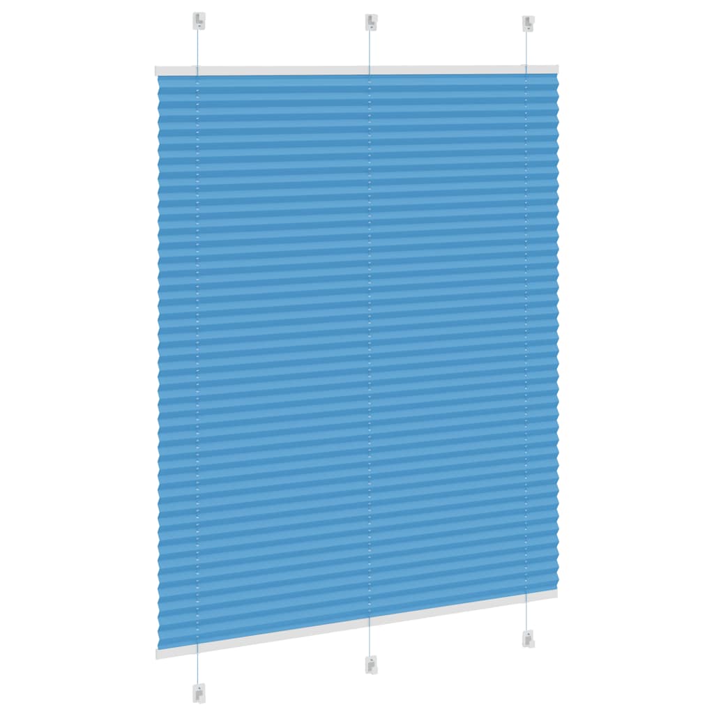 Pleated Blind Blue 105x150 cm Fabric Width 104.4 cm Polyester
