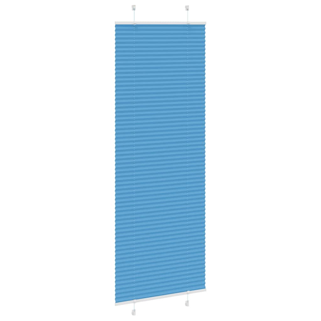 Pleated Blind Blue 75x200 cm Fabric Width 74.4 cm Polyester