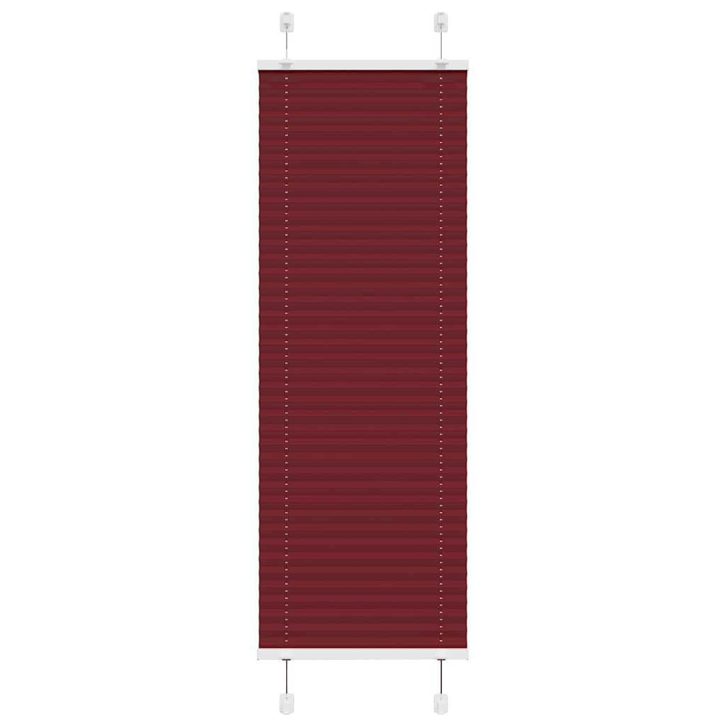 Pleated Blind Bordeaux Red 45x100 cm Fabric Width 44.4 cm Polyester
