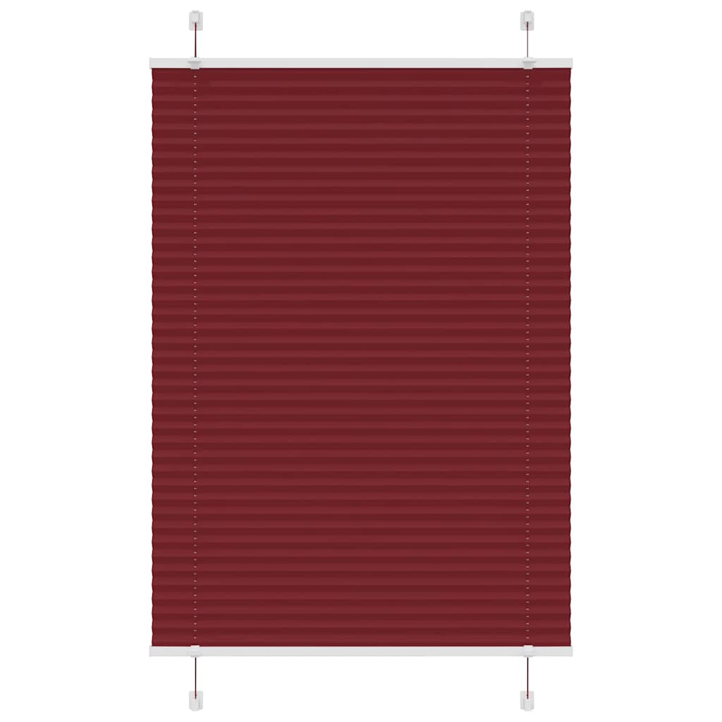 Pleated Blind Bordeaux Red 85x100 cm Fabric Width 84.4 cm Polyester