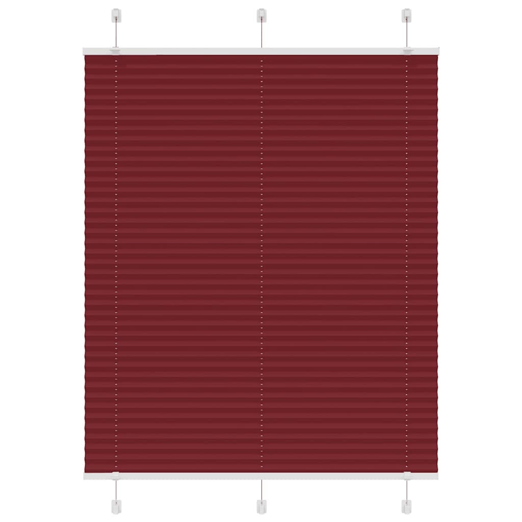 Pleated Blind Bordeaux Red 110x100 cm Fabric Width 109.4 cm Polyester