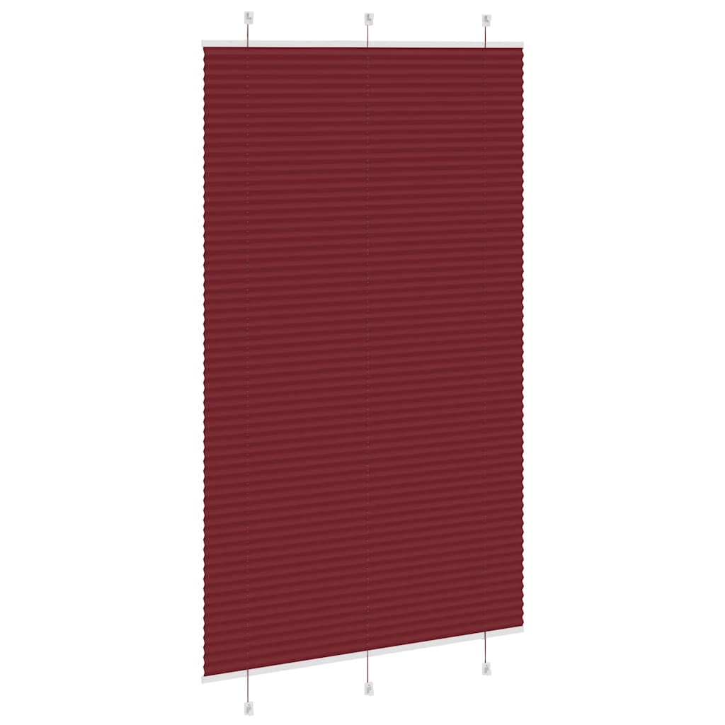 Pleated Blind Bordeaux Red 120x200 cm Fabric Width 119.4 cm Polyester