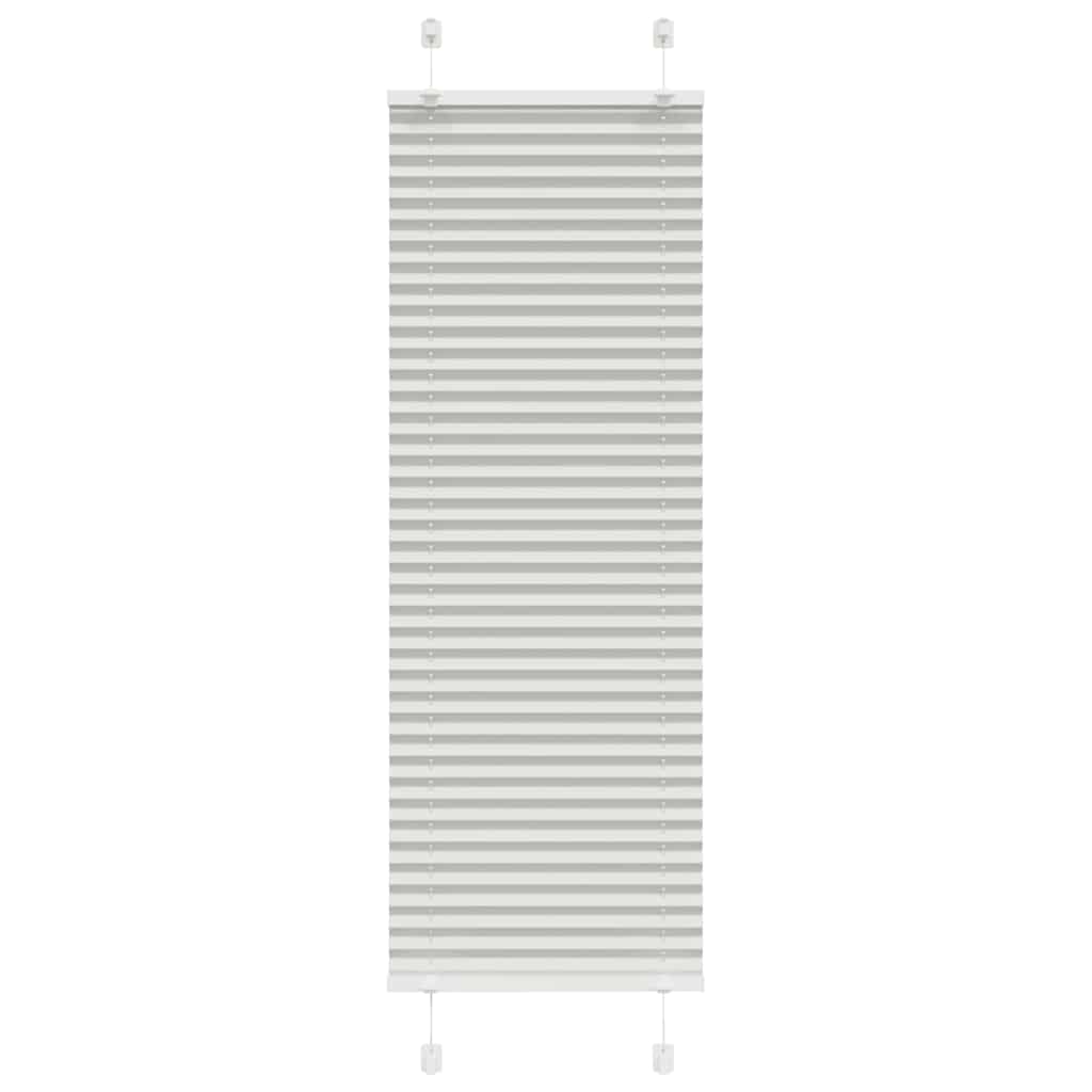 Pleated Blind Light Grey 40x100 cm Fabric Width 39.4 cm Polyester
