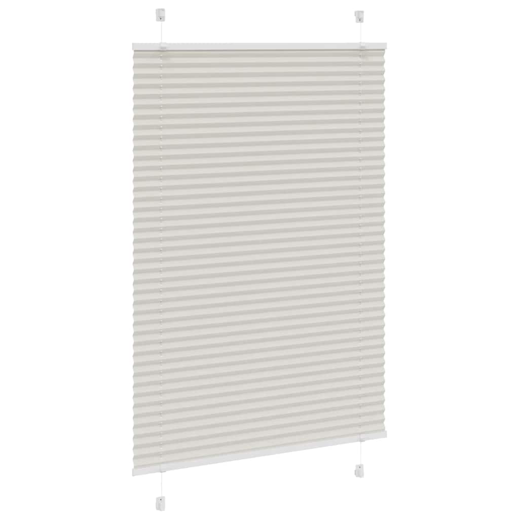 Pleated Blind Light Grey 85x150 cm Fabric Width 84.4 cm Polyester