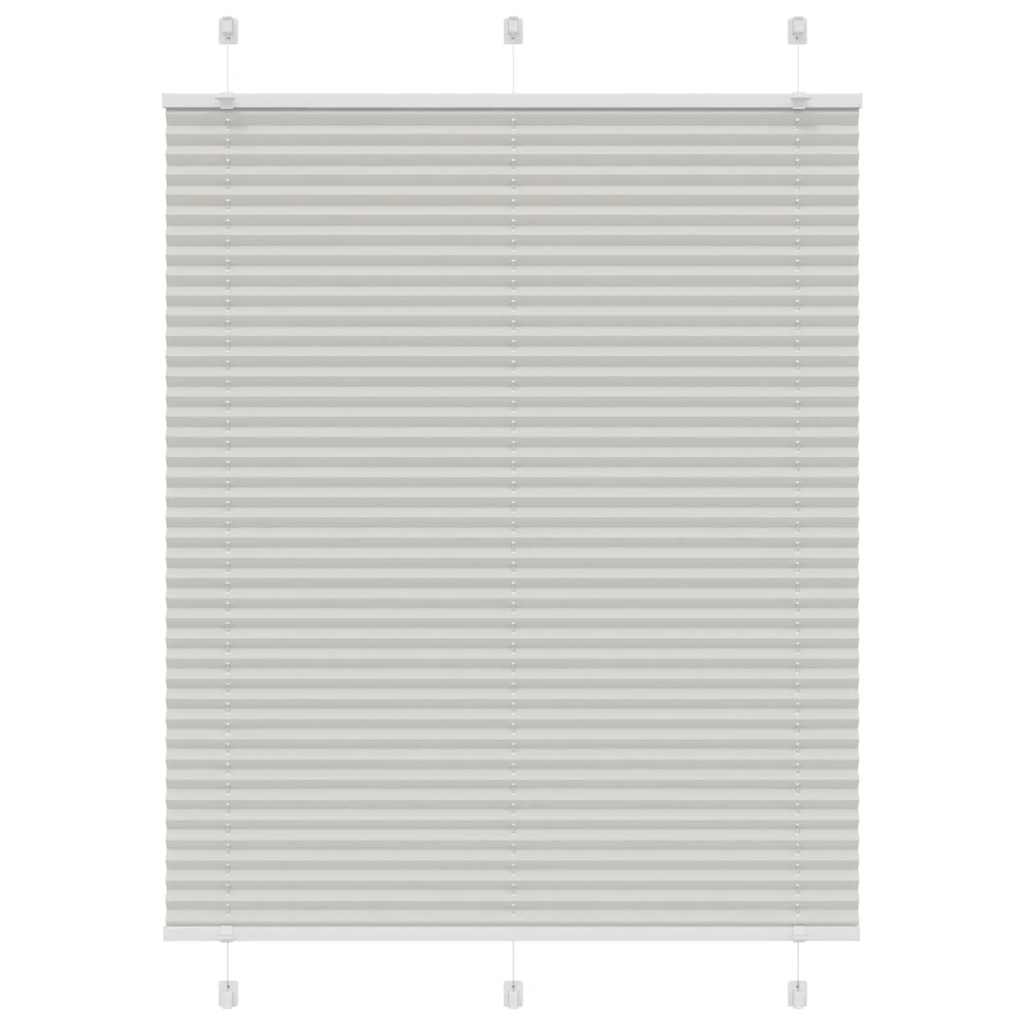 Pleated Blind Light Grey 105x150 cm Fabric Width 104.4 cm Polyester