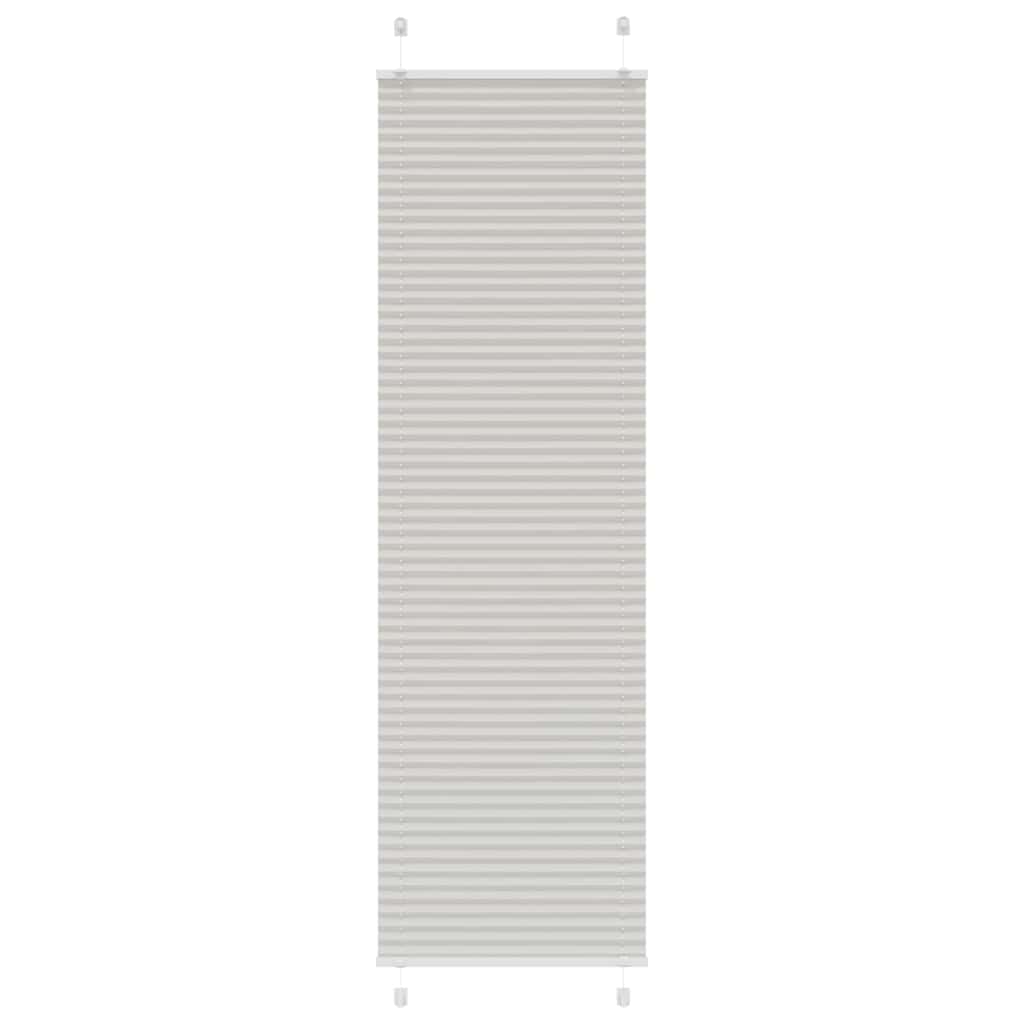 Pleated Blind Light Grey 65x200 cm Fabric Width 64.4 cm Polyester