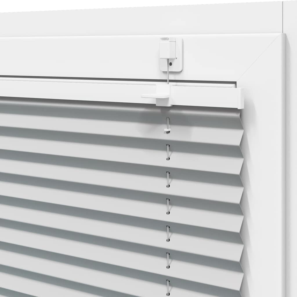 Pleated Blind Light Grey 75x200 cm Fabric Width 74.4 cm Polyester