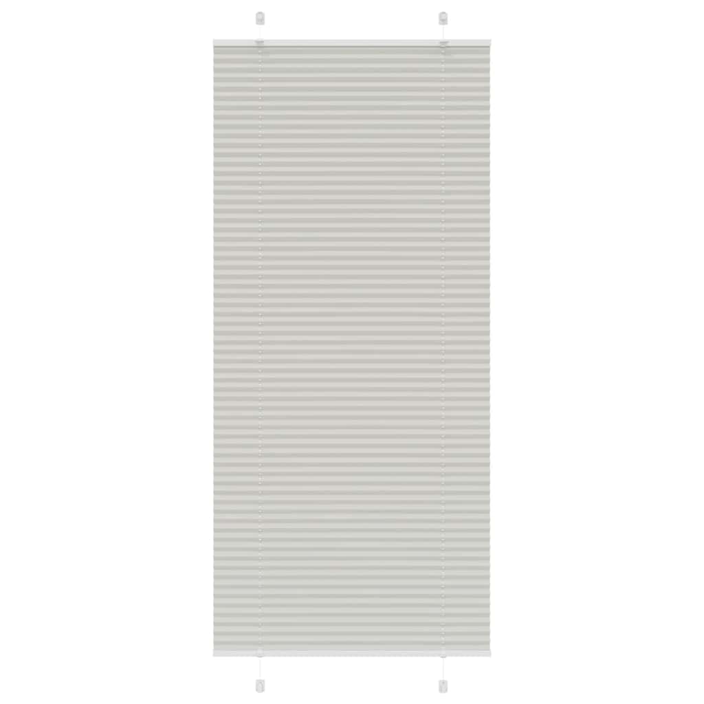 Pleated Blind Light Grey 95x200 cm Fabric Width 94.4 cm Polyester