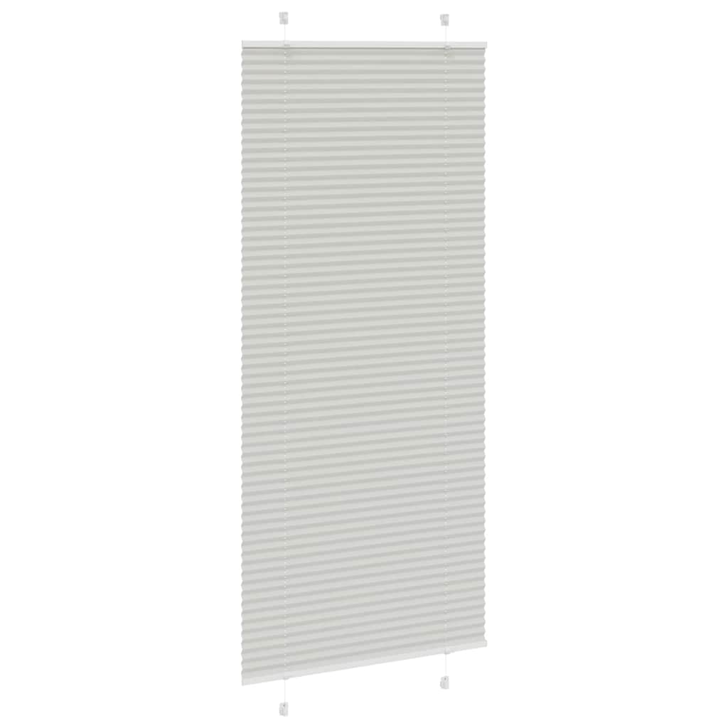 Pleated Blind Light Grey 100x200 cm Fabric Width 99.4 cm Polyester